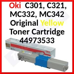 Oki 44973533 YELLOW Original Toner Cartridge (1.500 Pages)