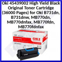 Oki 45439002 High Yield Black Original Toner Cartridge (36000 Pages) for Oki B731dn, B731dnw, MB770dn, MB770dnfax, MB770fdn, MB770fdnfax
