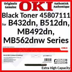Oki 45807111 Black Extra High Yield Original Toner Cartridge (12000 Pages) - Special Offer