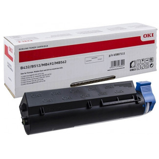 Oki 45807111 BLACK Extra High Yield Original Toner Cartridge (12.000 Pages) for Oki B432dn, B512dn, MB492dn, MB562dnw- Special Offer