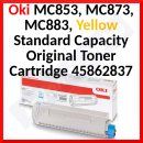 Oki 45862837 Yellow Original Toner Cartridge (7300 Pages)) for Oki MC853dn, MC853dnct, MC853dnv, MC873dn, MC873dnct, MC873dnv, MC873dnx,MC883dn, MC883dnct, MC883dnv, MC883dnx