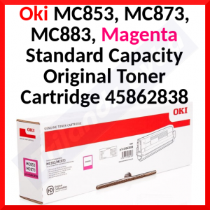 Oki MC853 / MC873 MAGENTA Original Toner Cartridge 45862838 (7.300 Pages)
