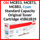 Oki 45862839 Cyan Original Toner Cartridge (7300 Pages) for Oki MC853dn, MC853dnct, MC853dnv, MC873dn, MC873dnct, MC873dnv, MC873dnx,MC883dn, MC883dnct, MC883dnv, MC883dnx