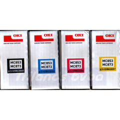 OKI  CMYK 4-Toners Cyan 45862839 / Magenta 45862838 / Yellow 45862837 / Black 45862840 Original Toner Cartridges Bundle