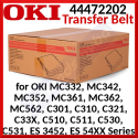 Oki 44472202 Original Transfer Belt (60000 Pages) for Oki C301dn, C310dn, C321dn, C330dn, C331dn, C510dn, C510n, C511dn, C530dn, C531dn, MC332dn, MC342dn, MC342dnw, MC351dn, MC361dn, MC362dn, MC561dn, MC562dn, MC562dnw