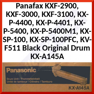Panasonic KX-A145A Black Original Imaging Drum (6000 Pages) for Panafax KXF-2900, KXF-3000, KXF-3100, KX-P-4400, KX-P-4401, KX-P-5400, KX-P-5400M1, KX-SP-100, KX-SP-100PFC, KV-F511