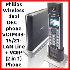 Philips Wireless dual DECT phone VOIP4331S/21- LAN Line + VOIP (2 in 1) Phone Through Windows Operating System