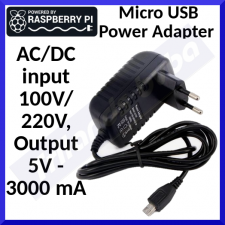 Raspberry pi Micro USB Power Adapter 5V|3000 - AC/DC 5V