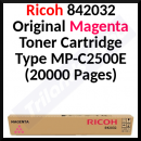 Ricoh 842032 MAGENTA  (Type MP-C2500E) BLACK Original Toner Cartridge (15.000 Pages)