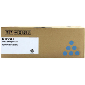 Ricoh 407717 High Yield Cyan Original Toner Cartridge Type SP-C252E (6000 Pages) for Ricoh Aficio SP-C252DN, SP-C252E, SP-C252SF