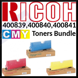 Ricoh 3-Toners CMY Bundle 400839 Cyan / 400840 Magenta / 400841 Yellow  Original Toner Cartridges Type 125 (3 X 5.000 Pages)