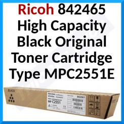Ricoh 842465 High Capacity Black Original Toner Cartridge Type MPC2551E (10.000 Pages)