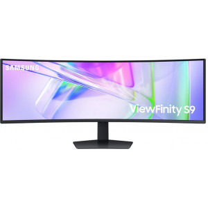 Samsung ViewFinity S9 S49C950UAU - S95UC Series - LED monitor - curved - 49" - 5120 x 1440 Dual Quad HD @ 120 Hz - VA - 350 cd/m - 3000:1 - DisplayHDR 400 - 5 ms - 2xHDMI, DisplayPort, USB-C - speakers - black