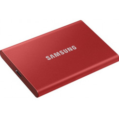 Samsung Portable SSD T7 MU-PC1T0R - Solid state drive - encrypted - 1 TB - external (portable) - USB 3.2 Gen 2 (USB-C connector) - 256-bit AES - red metallic
