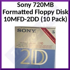 Sony 720MB Formatted Floppy Disk 10MFD-2DD (10 Pack) - Sony Dos Formatted Disk 10-Pack (10MFD-2DDEF)