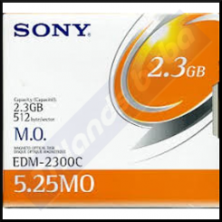 Sony 2.3 GB M.O (Magneto Optical) 5.25 Inch ReWritable Disk - double sided,  512 bytes per sector (EDM-2300C)
