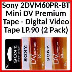 Sony 2DVM60PR-BT Mini DV Premium Tape - Digital Video Tape LP.90 (2 Pack) - Clearance Sale - Opruiming - Déstockage - Lagerräumung