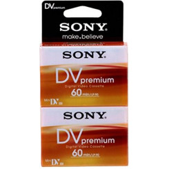 Sony 2DVM60PR-BT Mini DV Premium Tape - Digital Video Tape LP.90 (2 Pack) - Clearance Sale