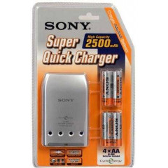 Sony BCG-34HD4 4-pack 2300mAh AA Ni-MH Rechargeable Batteries & Charger Kit