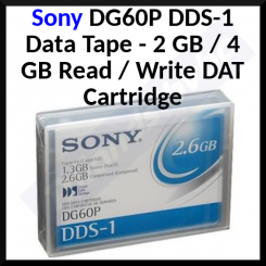 Sony DG60P DDS-1 Data Tape - 2 GB / 4 GB Read / Write DAT Cartridge (60 Meters) (Compatible with HP 5706A)