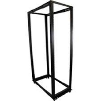 StarTech.com 42U 4 Post Open Frame Server Rack - Floor Standing Network Data Cabinet (4POSTRACK42) - Rack - black - 42U