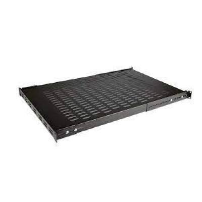 StarTech.com 1U Adjustable Vented Server Rack Mount Shelf - 175lbs - 19.5 to 38in Deep Universal Tray for 19" AV/ Network Equipment Rack (ADJSHELF) - Rack shelf - black - 1U - 19" - for P/N: 4POSTRACK25