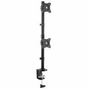 StarTech.com Vertical Desk Mount Dual Monitor Arm - For Monitors 13? to 27? - Adjustable - Desk Clamp / Grommet-Hole Mount - Dual VESA Monitors - Black (ARMDUALV) - Desk mount for 2 monitors - heavy duty steel - black - screen size: 13"-27" - de