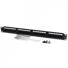 StarTech.com 24 Port 1U Rackmount Cat 6 110 Patch Panel - 24 port Network Patch Panel - RJ45 Ethernet 110 type Rack Mount Patch Panel 1U (C6PANEL24) - Patch panel - black - 1U - 24 ports - for P/N: 2POSTRACK42, 4POSTRACK12U, 4POSTRACK25U, 4POSTRACK42, RK9