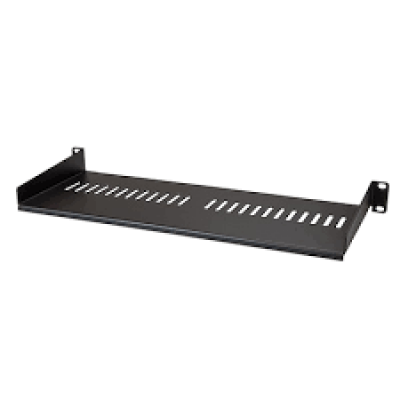 StarTech.com 1U Vented Server Rack Mount Shelf - 7in Deep Steel Universal Cantilever Tray for 19" AV & Network Equipment Rack - 44lbs (CABSHELF1U7V) - Rack shelf - black - 1U - 7"