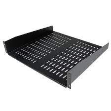 StarTech.com 2U Server Rack Shelf - Universal Vented Cantilever Tray for 19" Network Equipment Rack & Cabinet - Heavy Duty Steel - 50lb - 16" Deep (CABSHELFV) - Rack shelf - black - 2U - 19" - for P/N: 2POSTRACK42, 4POSTRACK12U, 4POSTRA