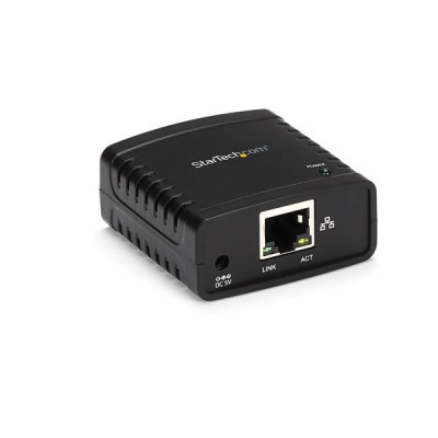 StarTech.com 10/100Mbps Ethernet to USB 2.0 Network LPR Print Server - Print server - USB 2.0 - 10/100 Ethernet - black