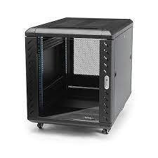 StarTech.com 12U AV Rack Cabinet - Network Rack with Glass Door - 19 inch Computer Cabinet for Server Room or Office (RK1236BKF) - Rack - cabinet - black - 12U - 36"