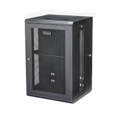 StarTech.com "18U Wall Mount Network Switch Cabinet - 4-Post Adjustable Depth (2"" to 16"") Fully Secure IT Cabinet w/ Cable Management 200lb / 90kg (RK1820WALHM)" - Rack enclosure cabinet - wall mountable - black - 18U