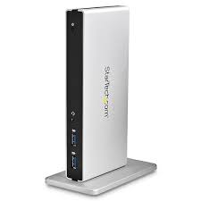 StarTech.com Dual Monitor USB 3.0 Docking Station w/ DVI to VGA & HDMI Adapters, 5x USB 3.0 & Audio - Vertical DVI Dock for Mac & Windows (USB3SDOCKDD) - Docking station - USB - DVI - GigE - for P/N: ARMBARDUO, ARMDUAL30, ARMSLIMDUO