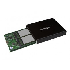 StarTech.com Dual M.2 Enclosure - RAID - USB 3.1 (10Gbps) - USB C and USB-A - Flash storage array - 2 bays - USB 3.1 (external)