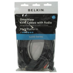 Belkin KVM Cables Soho Series OmniView Kit (F1D9100BEA06) 1 X VGA 15 Pins, 2 X PS/2, 1 X Audio Cables each 1.8 Meters - Original Packing - Clearance Sale - Uitverkoop - Soldes - Ausverkauf