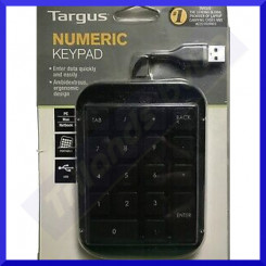 Targus Numberic USB Black Grey KeyPad AKP10EU - Works with Excel, Access, QuickBooks, Turbo Tax - for PC & Mac