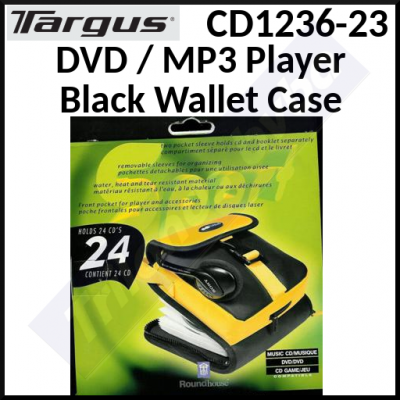 Targus DVD / MP3 Player Black Wallet Case CD1236-23