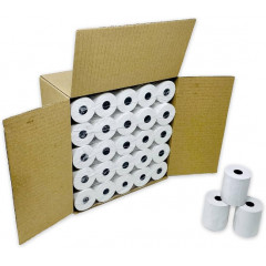 Thermal Paper Roll 57mm X 40mm X 12mm (for Bancontact Machines) - Standard Quality - Lenght ca. 19 Meters - Box of 50 Pieces