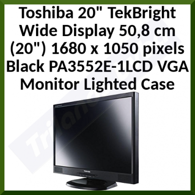 Toshiba 20" TekBright Wide Display 50,8 cm (20") 1680 x 1050 pixels Black PA3552E-1LCD VGA Monitor