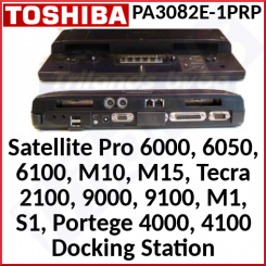 Toshiba PA3082E-1PRP Satellite Docking Station - Serial, Parallel, DVI, VGA, PS/2, USB, Audio, Modem, Ethernet Ports