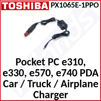 Toshiba PX1065E-1PPO Mobile (Car, Truck, Air) Pocket PC Mobile Power Cable Adapter - Input 9V-33V DC - Output 5V DC - Original Sealed Product - Retail Box - Special Offer