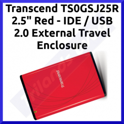Transcend (TS0GSJ25R) 2.5" Red - IDE / PATA - USB 2.0 External Travel Enclosure