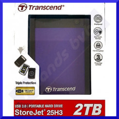 Transcend (TS2TSJ25H3P) 2 TB Ruggedized 2.5 Inch StoreJet 25H3P External USB 3.2 Hard drive - external ( portable ) - 2.5" - USB 3.2 - brilliant