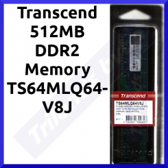 Transcend (TS64MLQ64V8J) 512 MB DDR2 Memory - DDR2 - DIMM 240 Pins - 800MHz - PC2-6400 - CL 5 - NONECC