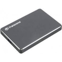 Transcend StoreJet 25C3 - Hard drive - 1 TB - external (portable) - 2.5" - USB 3.0 - iron grey