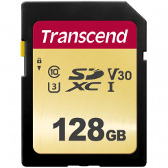 Transcend 500S - Flash memory card - 128 GB - Video Class V30 / UHS-I U3 / Class10 - SDXC UHS-I