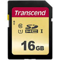 Transcend 500S - Flash memory card - 16 GB - UHS-I U1 / Class10 - SDHC UHS-I