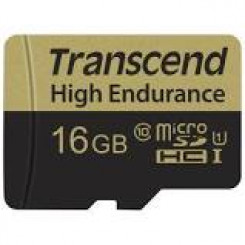 Transcend 16GB High Endurance microSDHC Class10 21MB/s MLC incl. Adapter - TS16GUSDHC10V