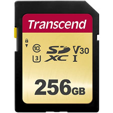Transcend 500S - Flash memory card - 256 GB - Video Class V30 / UHS-I U3 / Class10 - SDXC UHS-I